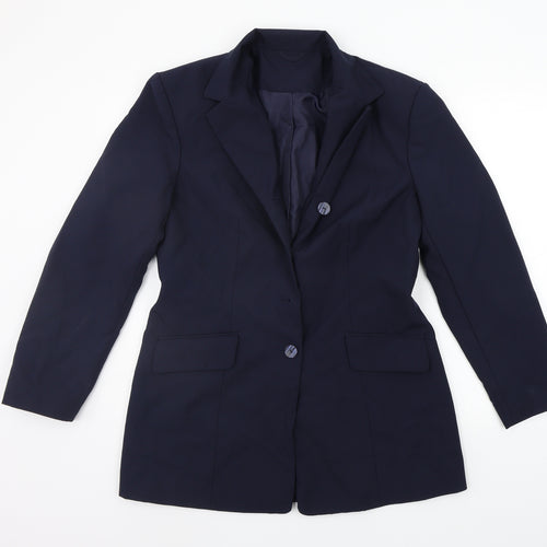 Preworn Womens Blue   Jacket Suit Jacket Size 14