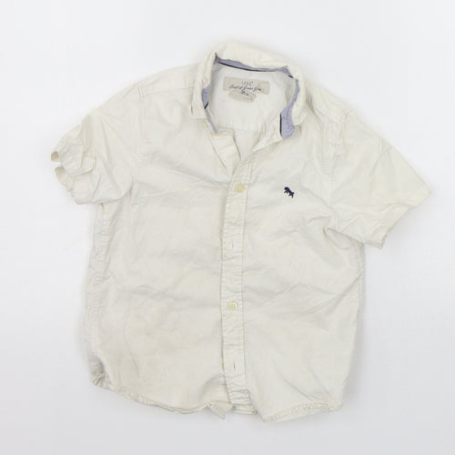H&M Girls White Houndstooth  Basic Button-Up Size 6-7 Years