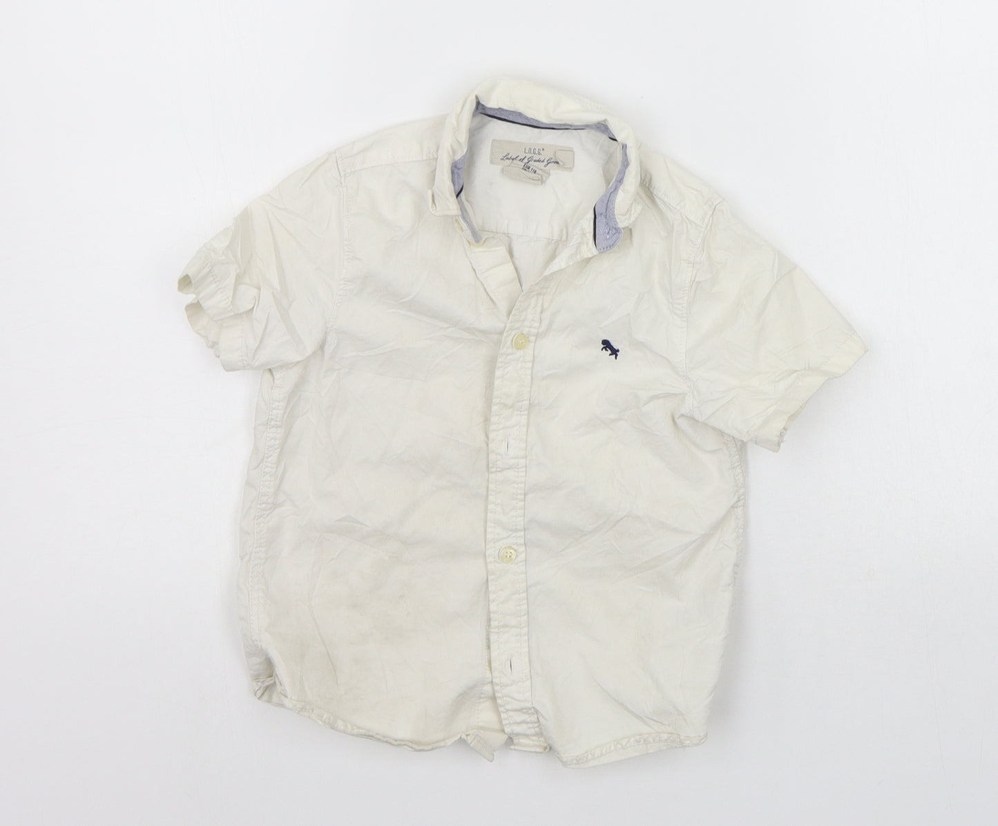 H&M Girls White Houndstooth  Basic Button-Up Size 6-7 Years