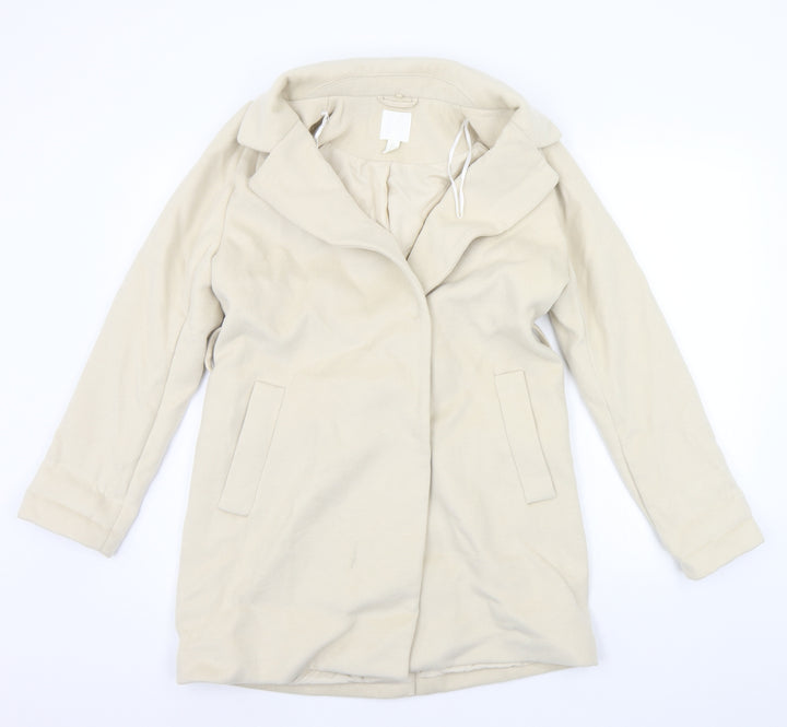 H&M Womens Beige Houndstooth  Jacket Coat Size 10