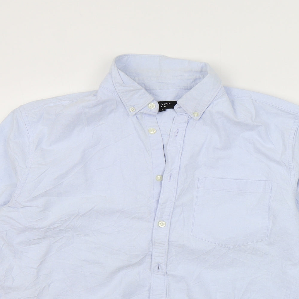 New Look Mens Blue    Button-Up Size L
