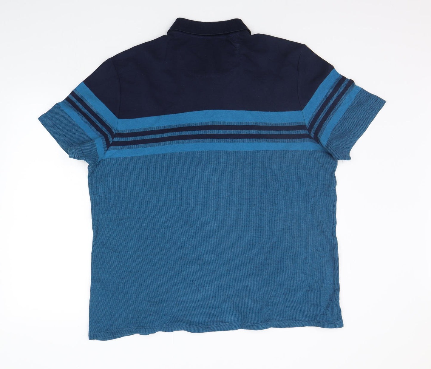 Marks and Spencer Mens Blue Striped   Polo Size 2XL
