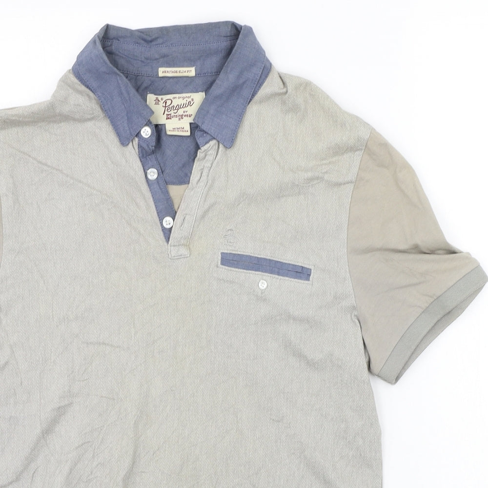 Original Penguin Mens Beige    Polo Size M
