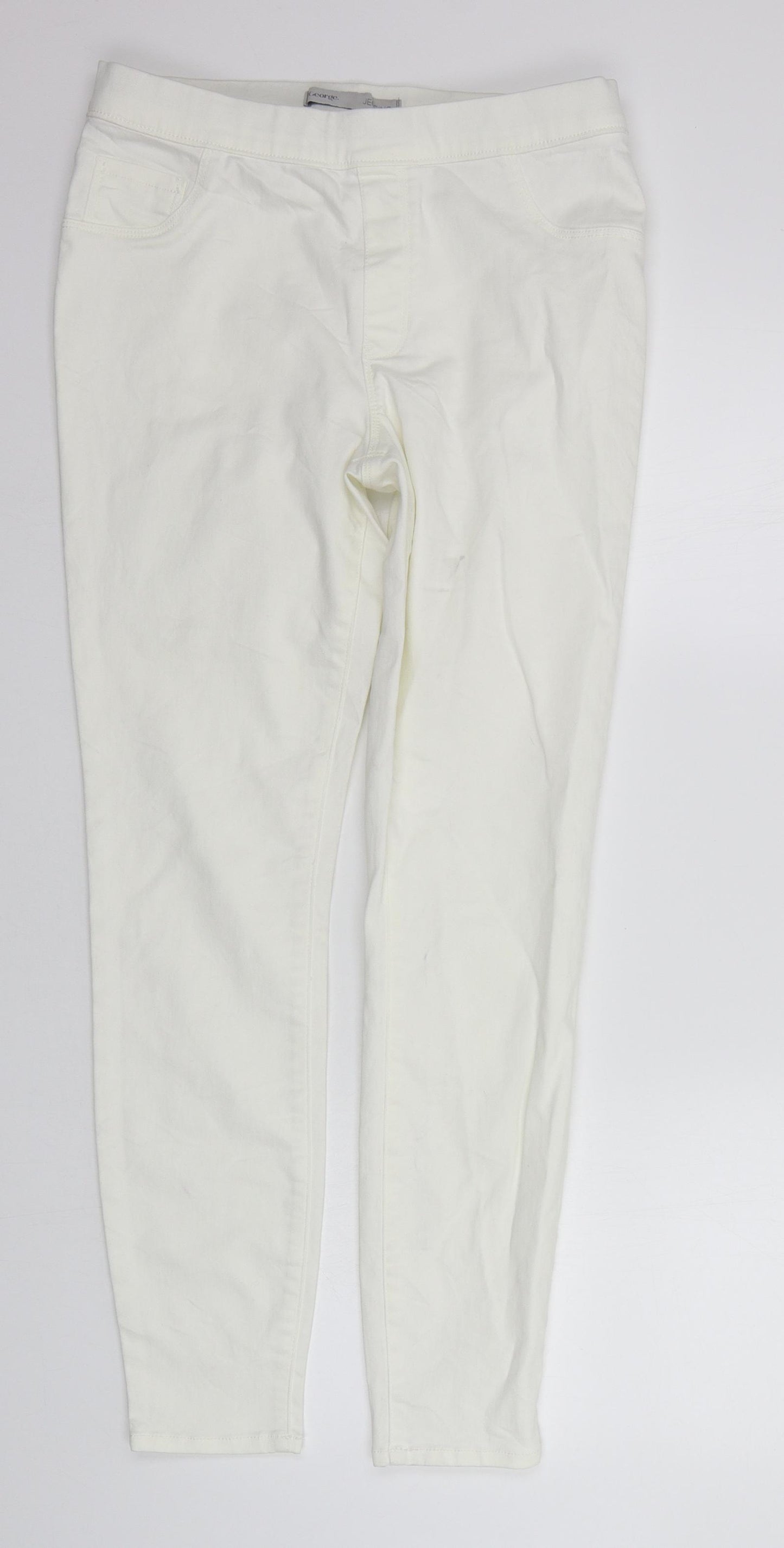 Marks and Spencer Womens White   Jegging Jeans Size 12 L28 in