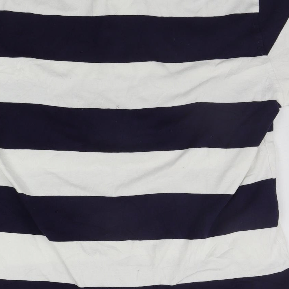 Armor Lux Mens Blue Striped   Polo Size L