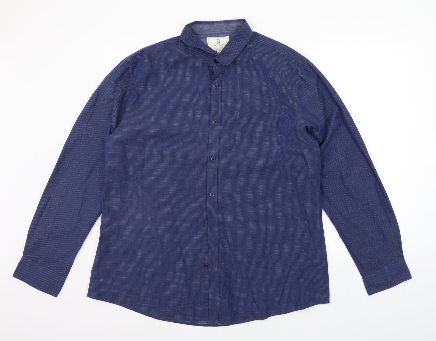 Silver Eight Mens Blue    Button-Up Size XL