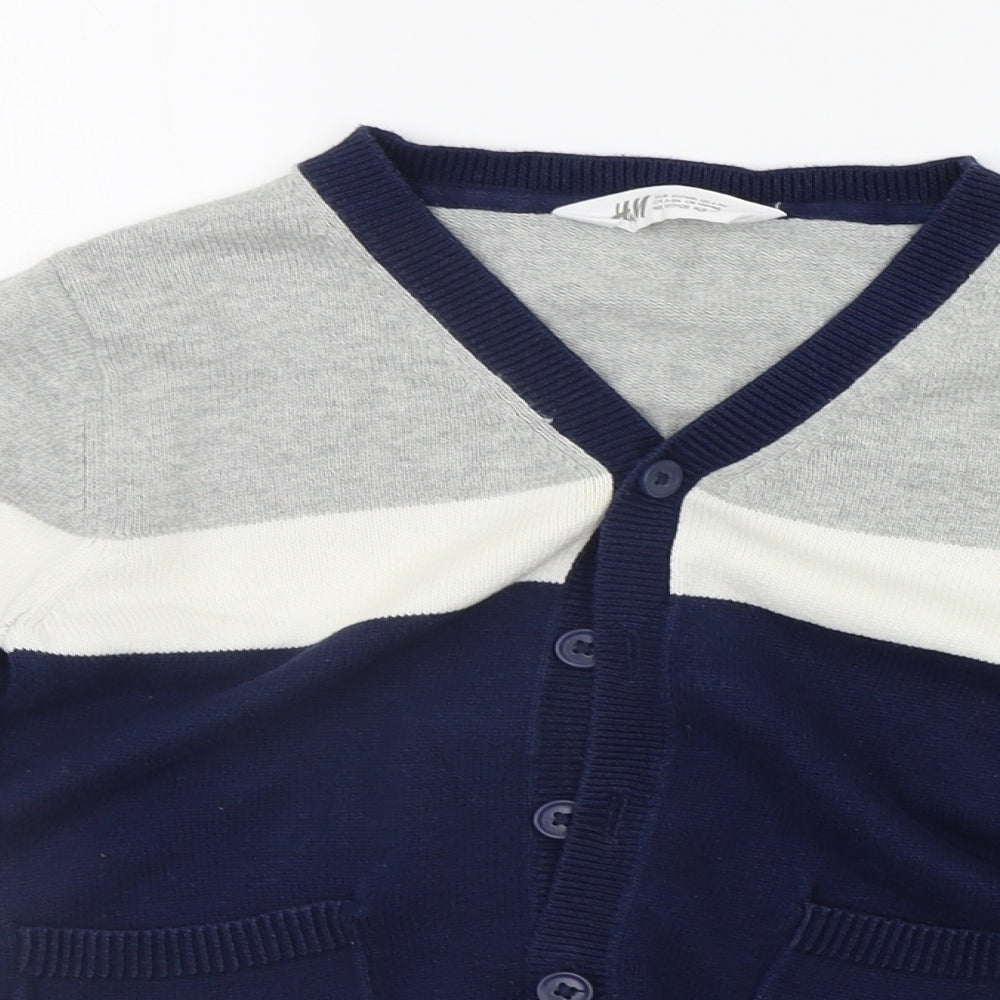 H&M Boys Blue   Cardigan Jumper Size 7-8 Years