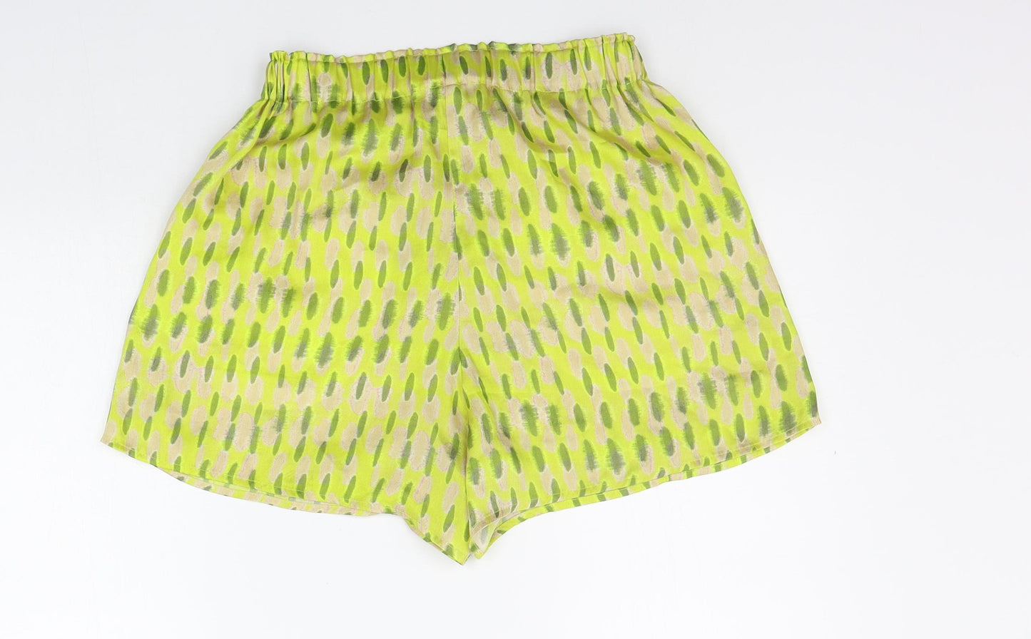 Topshop Womens Yellow Floral  Sweat Shorts Size 10 - Elasticated Waist