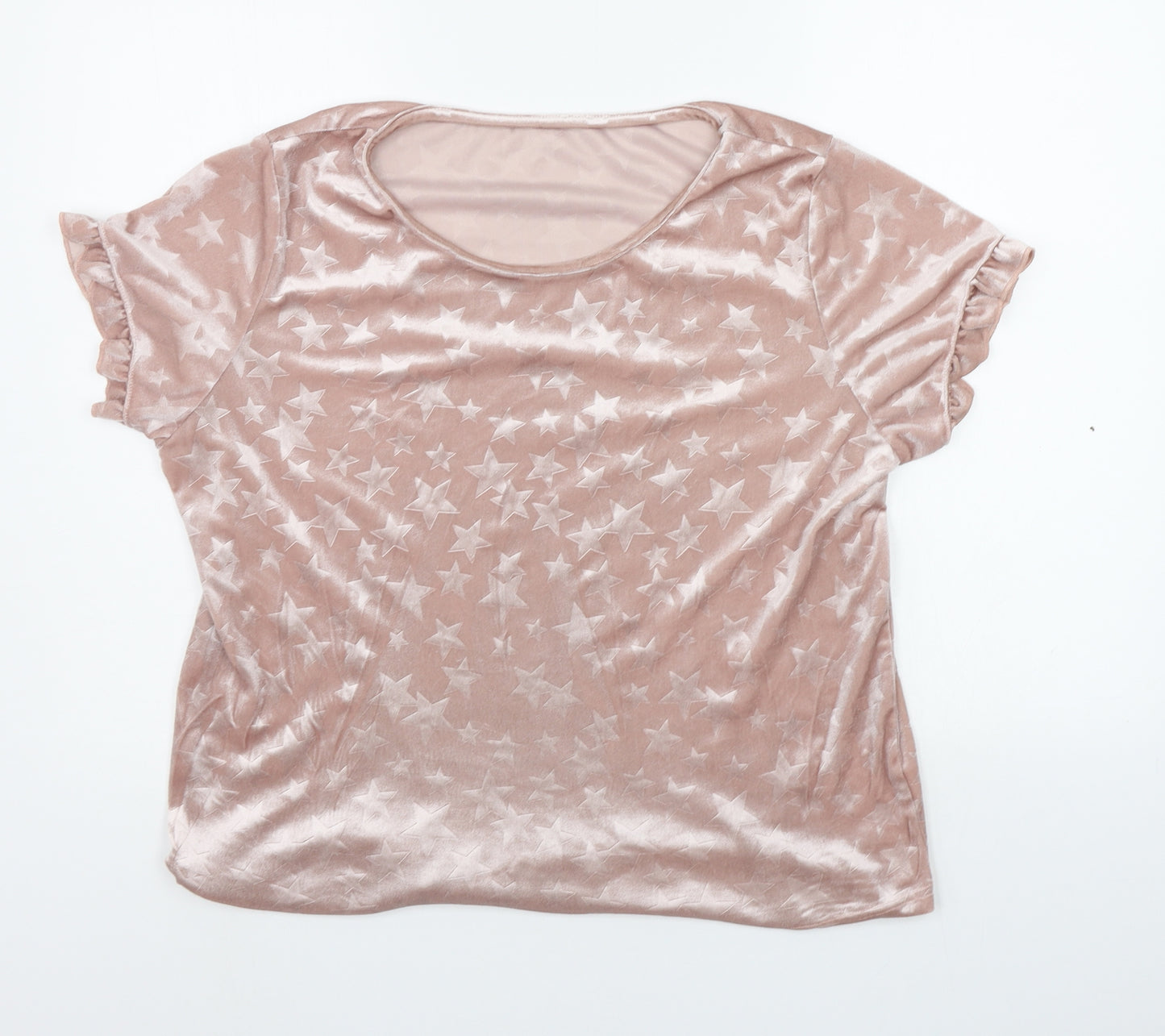 George Womens Pink Solid  Top Pyjama Top Size 16  - STARS