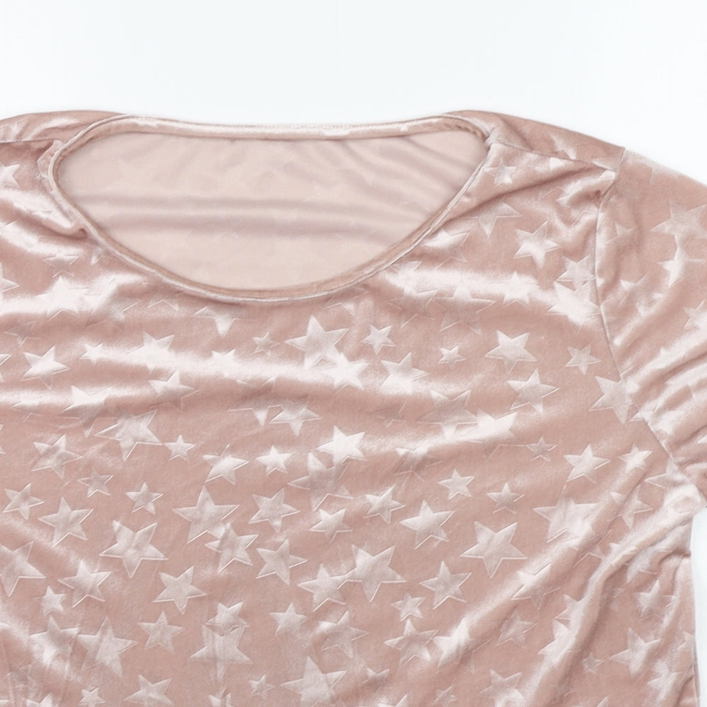 George Womens Pink Solid  Top Pyjama Top Size 16  - STARS