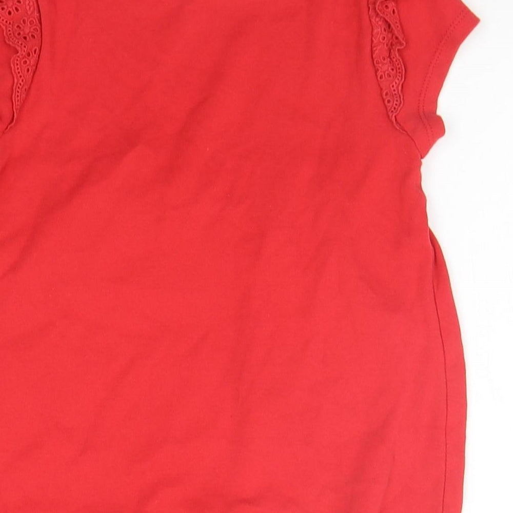 George Girls Red Polka Dot  Basic T-Shirt Size 6-7 Years