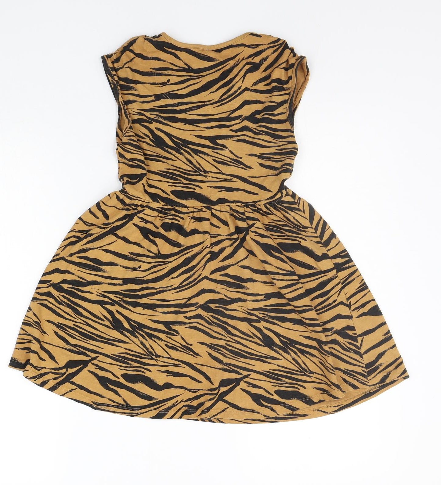 TU Girls Beige Animal Print  A-Line  Size 7 Years