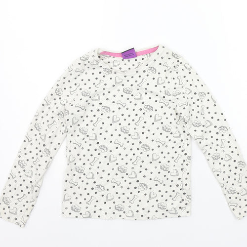 George Boys White Geometric  Basic T-Shirt Size 6-7 Years