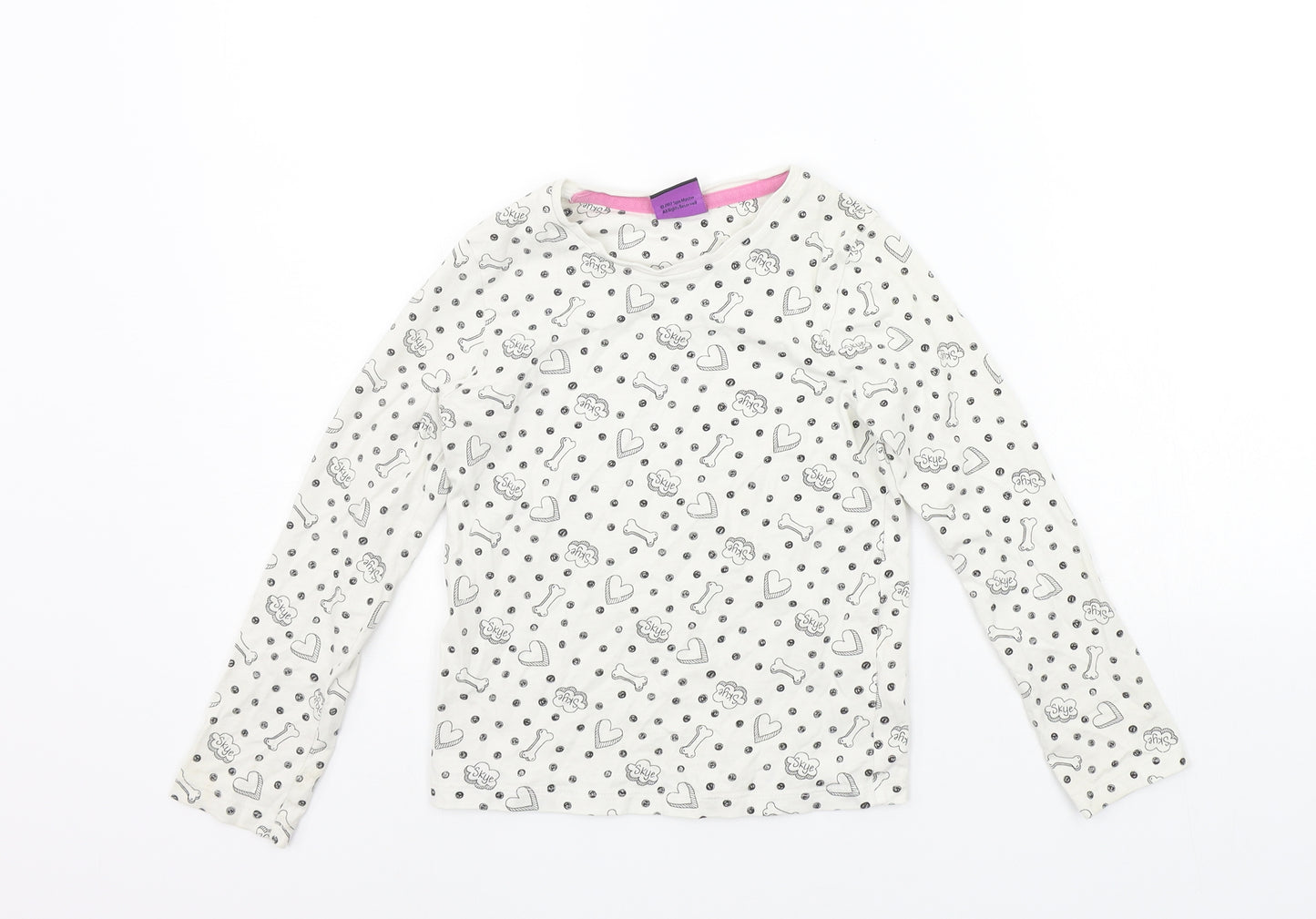 George Boys White Geometric  Basic T-Shirt Size 6-7 Years