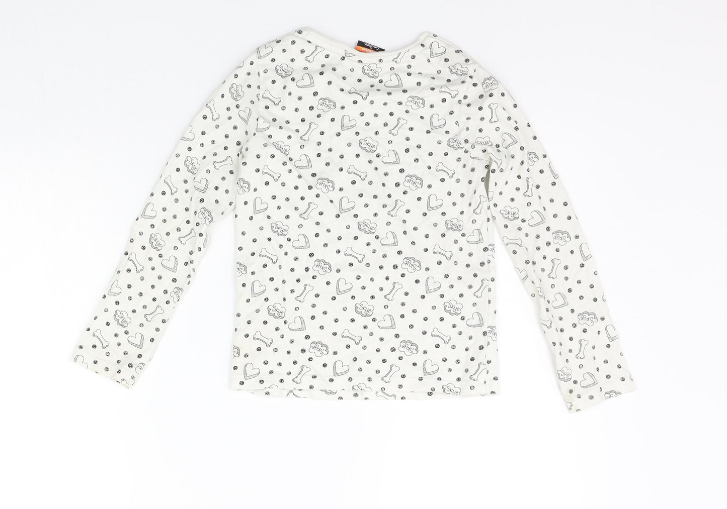 George Boys White Geometric  Basic T-Shirt Size 6-7 Years