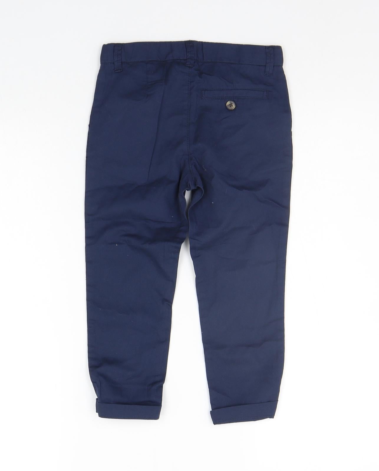H&M Boys Blue Ikat  Chino Trousers Size 4-5 Years