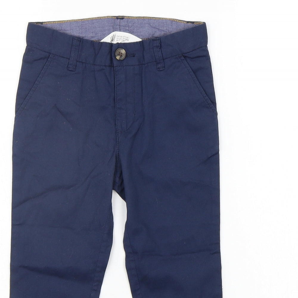 H&M Boys Blue Ikat  Chino Trousers Size 4-5 Years