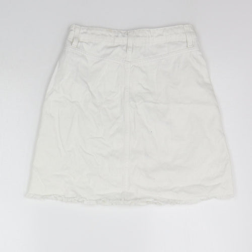 deniem co Womens Silver Houndstooth  A-Line Skirt Size 8