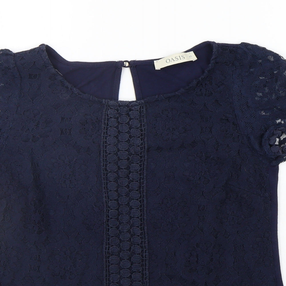 Oasis Womens Blue   Basic T-Shirt Size XS