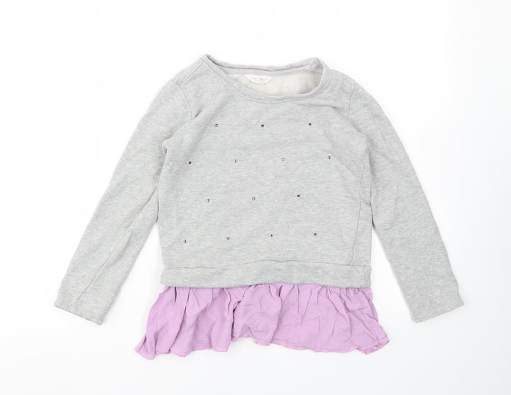 Pumpkin Patch Girls Grey Pullover Jumper Size 9 Years