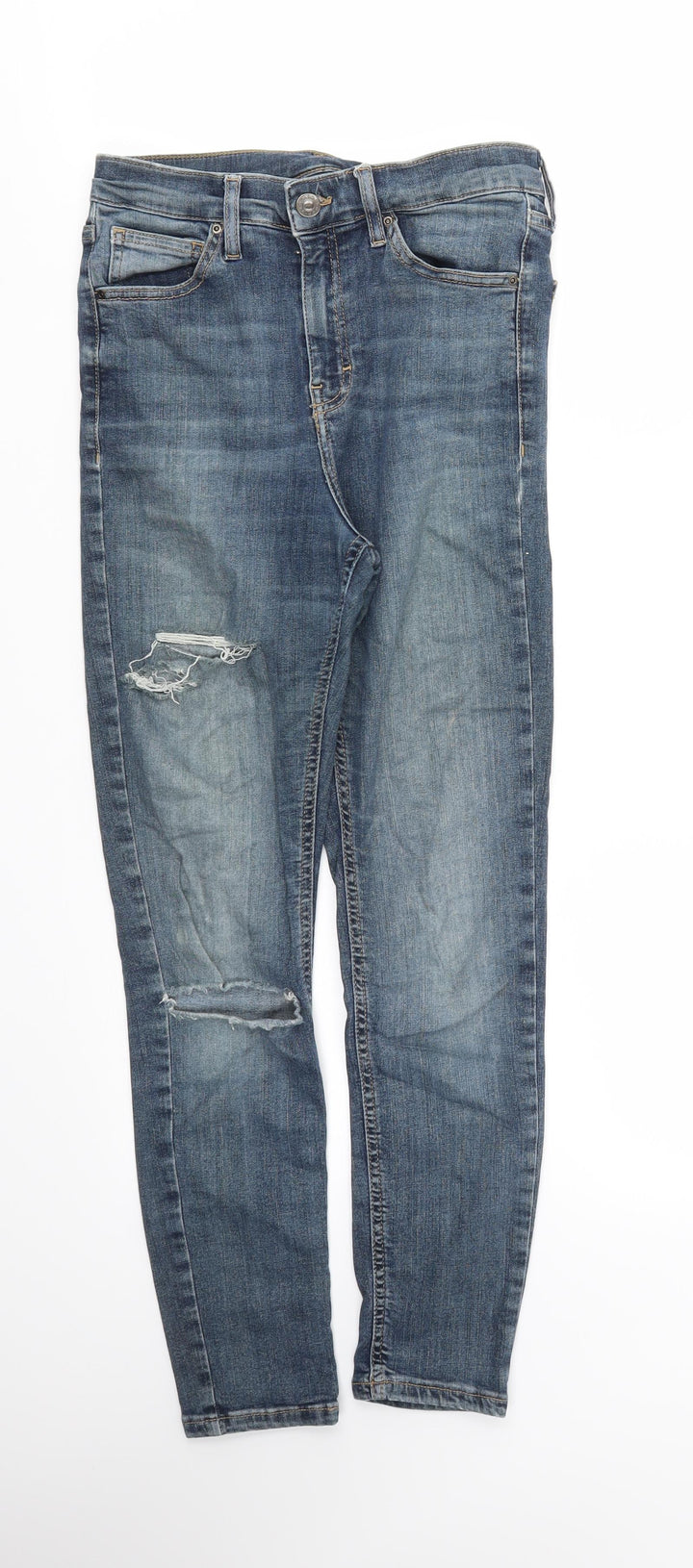 Topshop Womens Blue Skinny Jeans Size 28 in L30 in