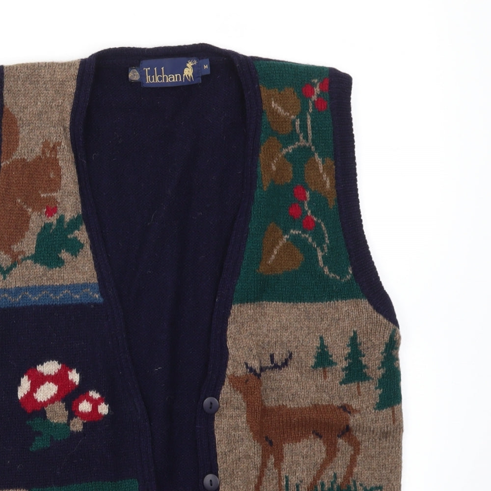 Tulchan Mens Multicoloured   Cardigan Jumper Size M