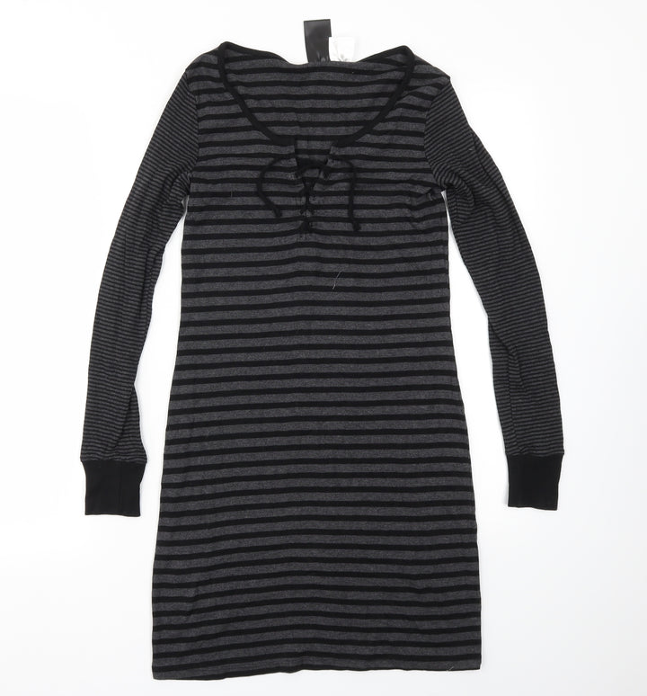 H&M Womens Black Striped  Fit & Flare  Size S