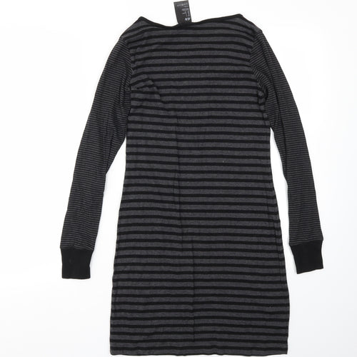 H&M Womens Black Striped  Fit & Flare  Size S