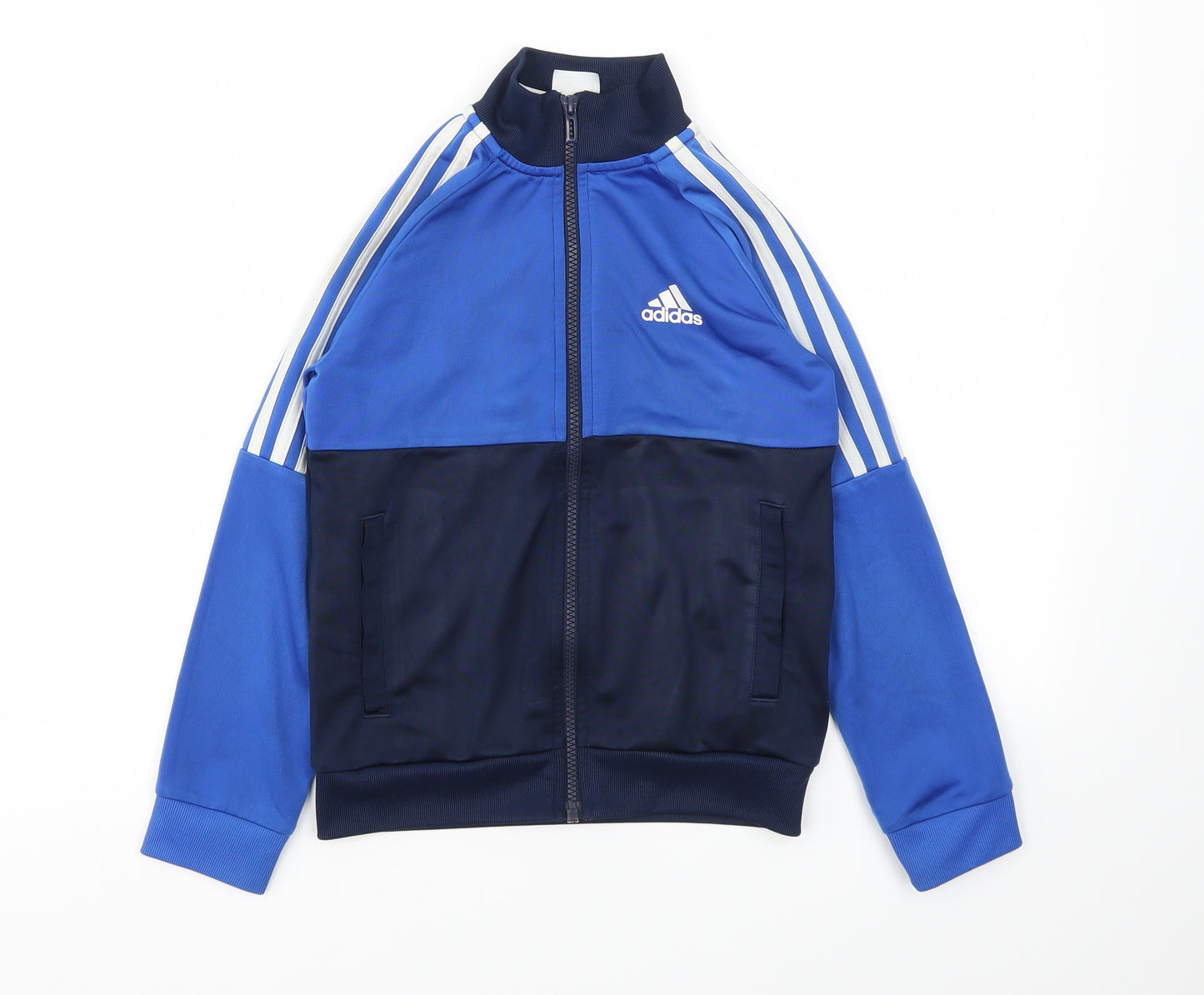 adidas Boys Blue Striped  Full Zip Jumper Size 7-8 Years