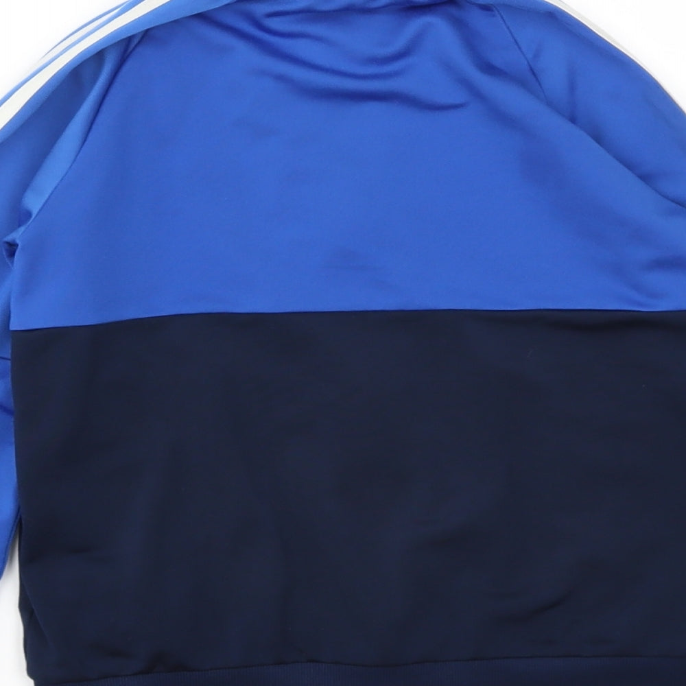adidas Boys Blue Striped  Full Zip Jumper Size 7-8 Years