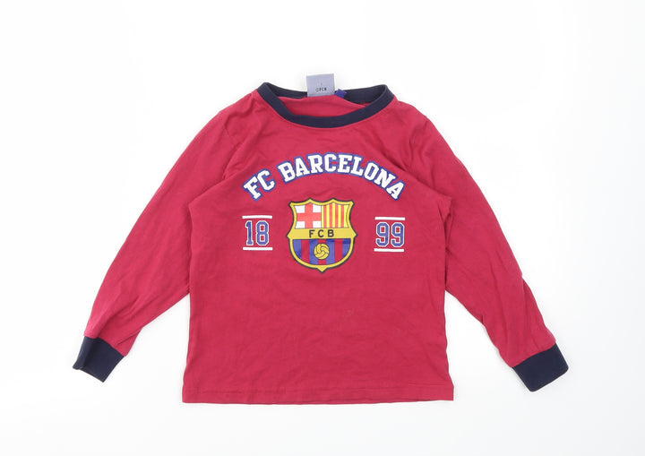 FCB Boys Red   Basic T-Shirt Size 5-6 Years