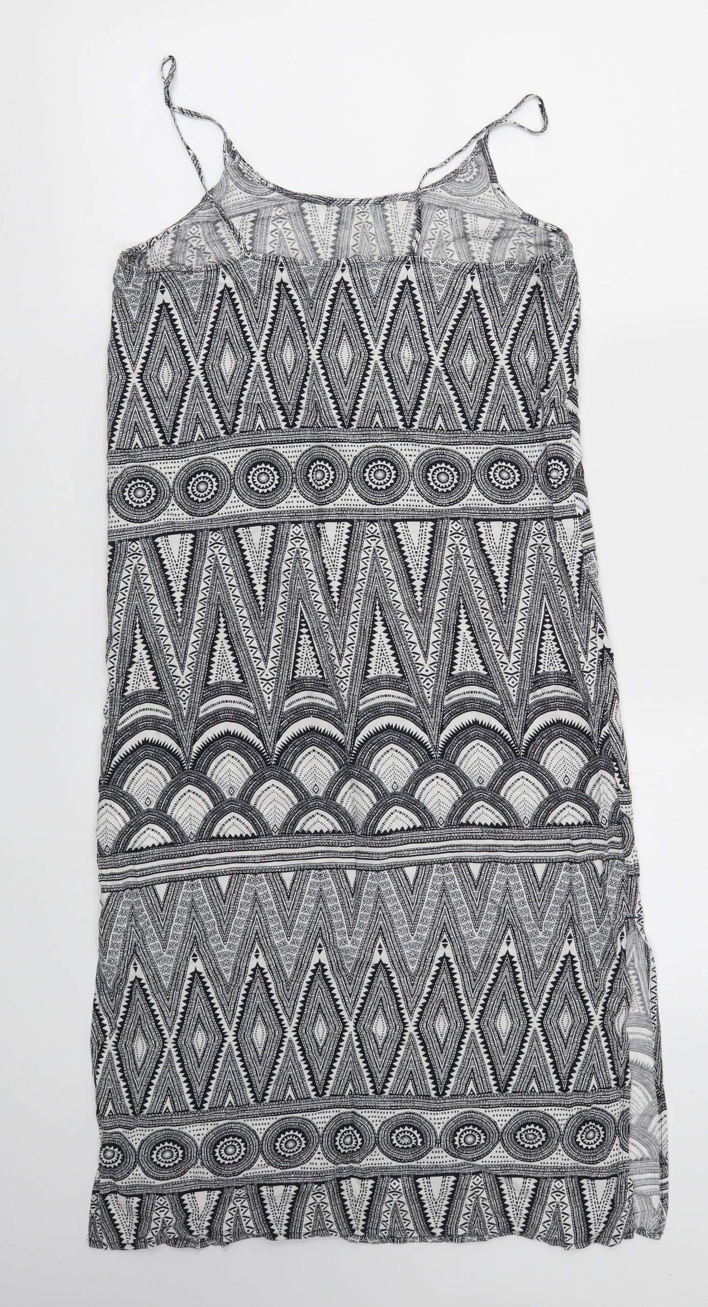 H&M Womens Black Geometric  Fit & Flare  Size 4