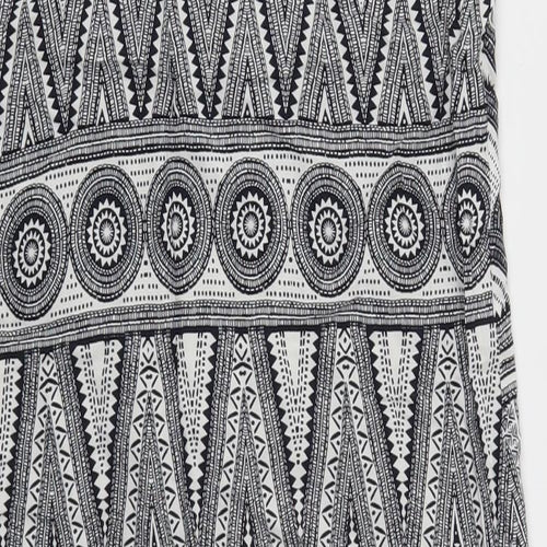 H&M Womens Black Geometric  Fit & Flare  Size 4