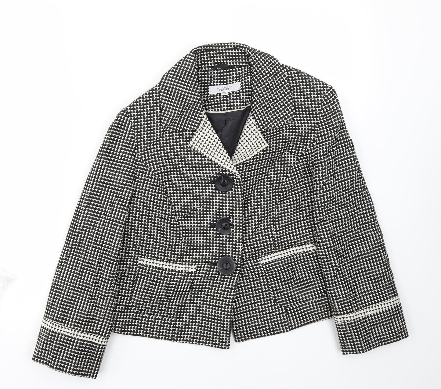 NEXT Womens Black Check  Jacket Blazer Size 10