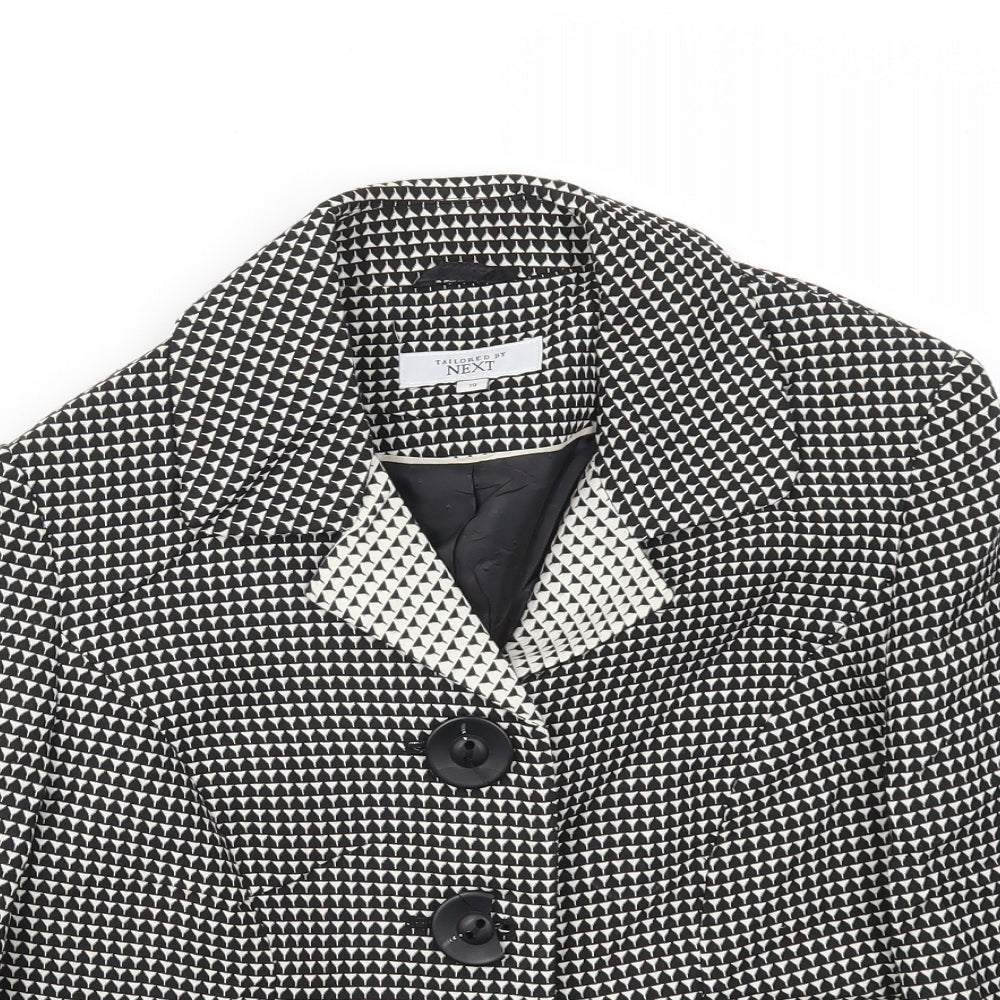 NEXT Womens Black Check  Jacket Blazer Size 10