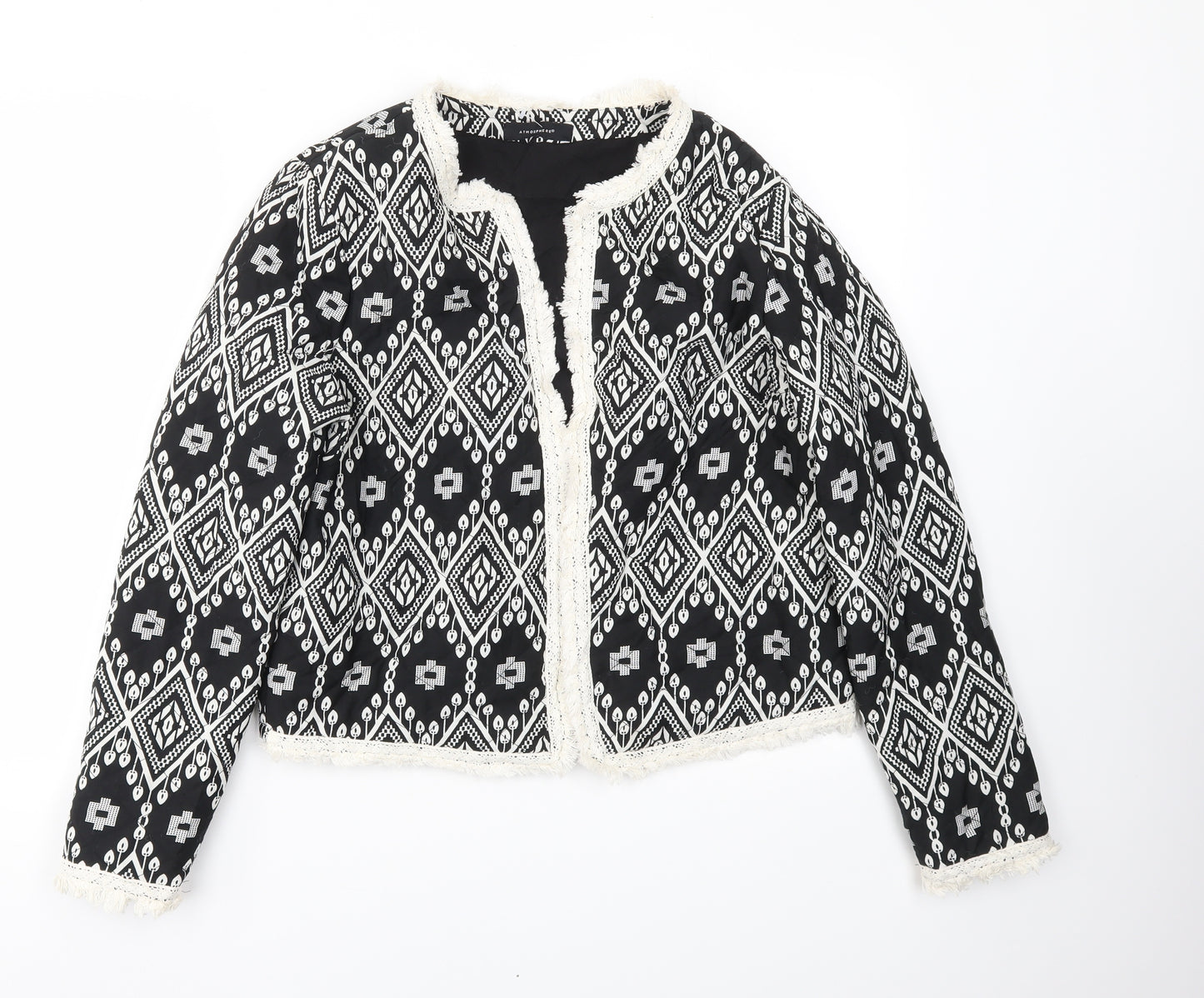 Primark Womens Black Argyle/Diamond  Jacket  Size 16