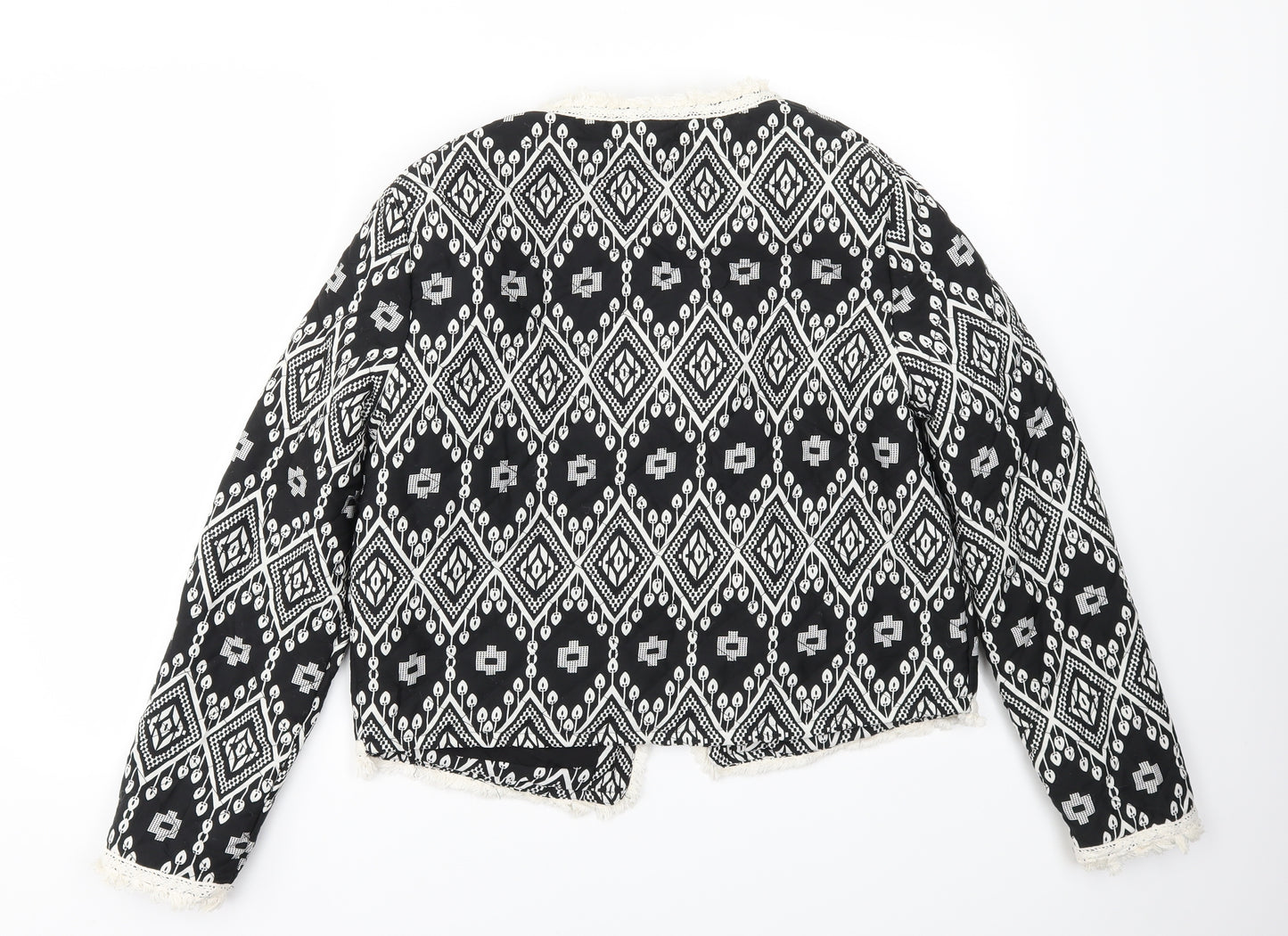 Primark Womens Black Argyle/Diamond  Jacket  Size 16