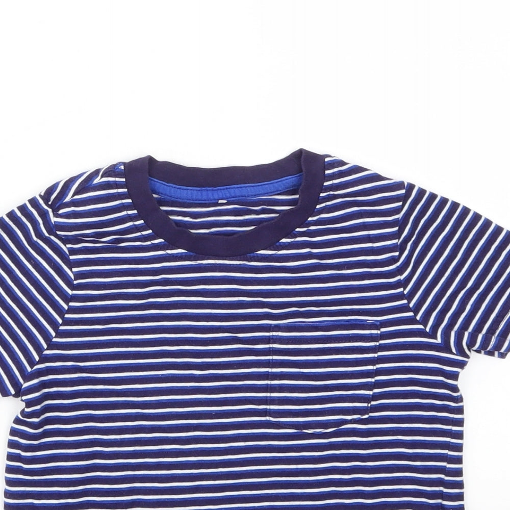 George Boys Blue Striped  Basic T-Shirt Size 3-4 Years
