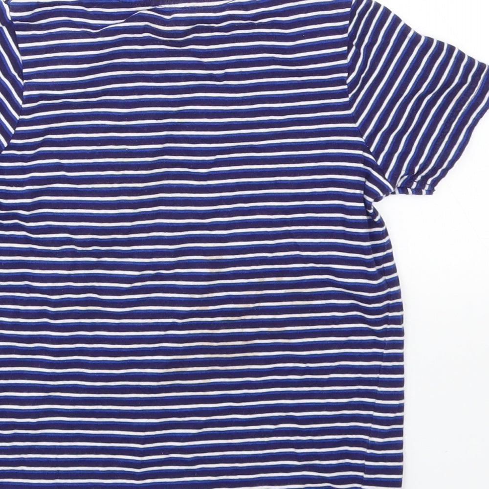George Boys Blue Striped  Basic T-Shirt Size 3-4 Years