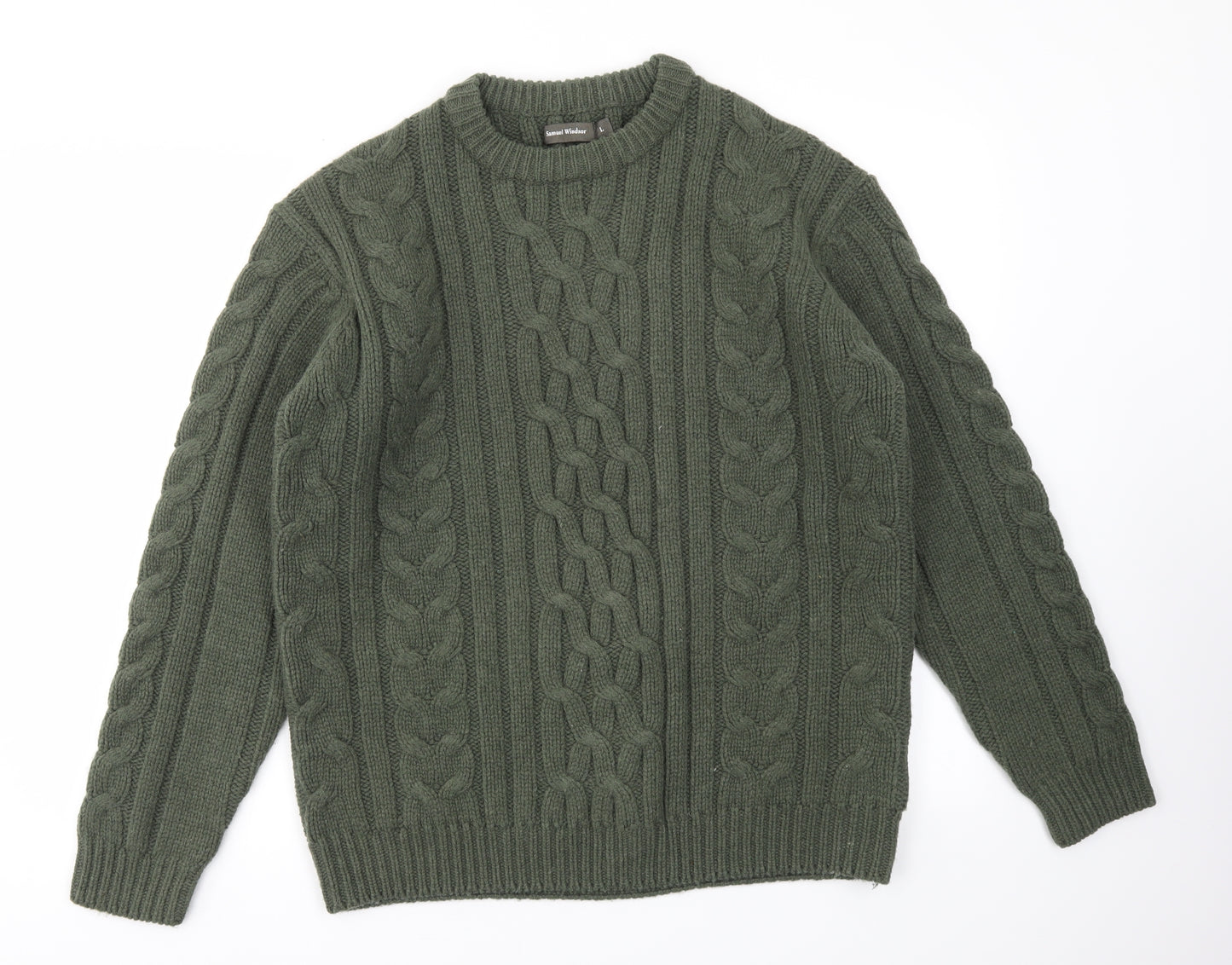SAMUAL WINDSOR Mens Green   Pullover Hoodie Size L