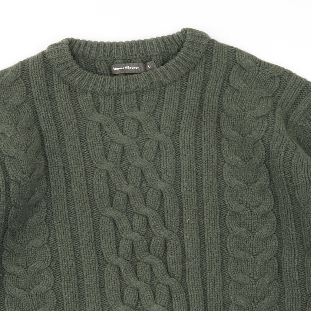 SAMUAL WINDSOR Mens Green   Pullover Hoodie Size L