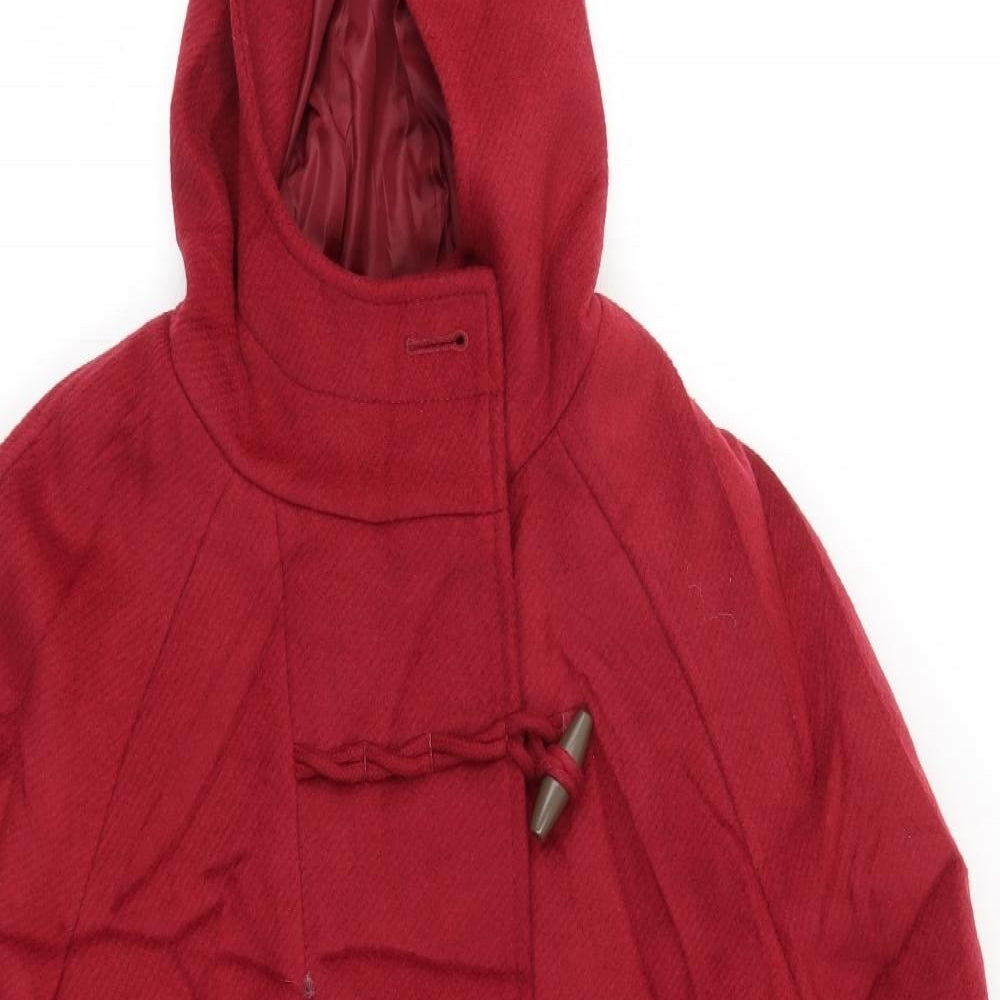 M&S Womens Red   Jacket Coat Size 8