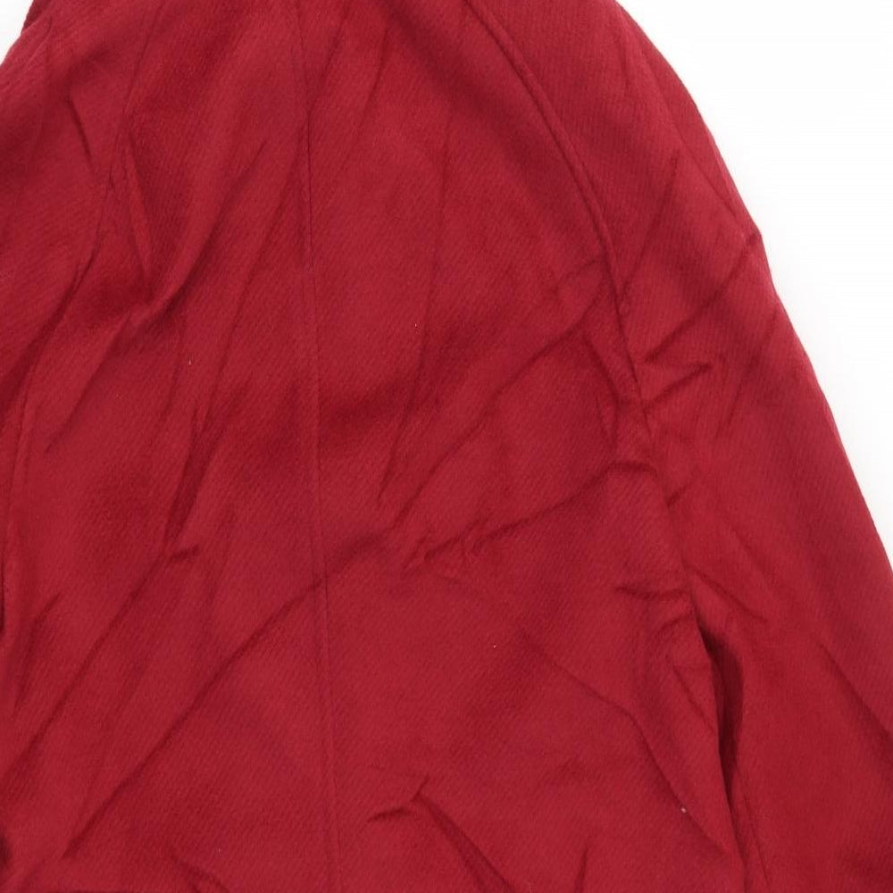M&S Womens Red   Jacket Coat Size 8