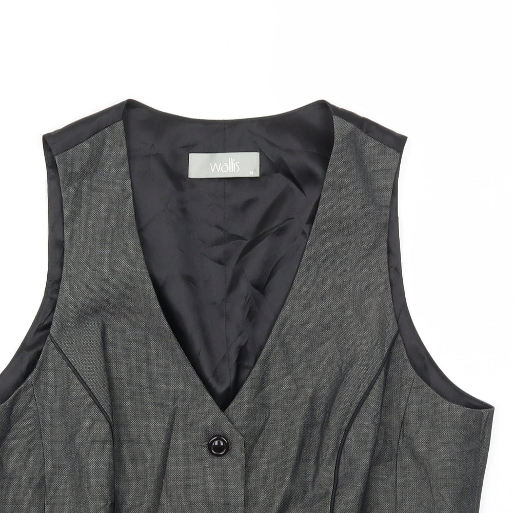 Wallis Womens Green   Jacket Suit Waistcoat Size 14