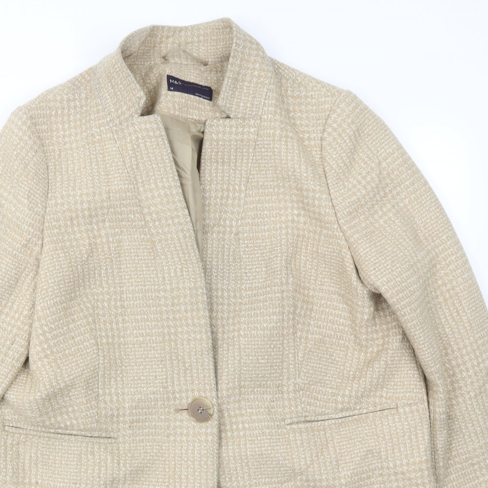 M&S Womens Beige   Jacket Coat Size 14