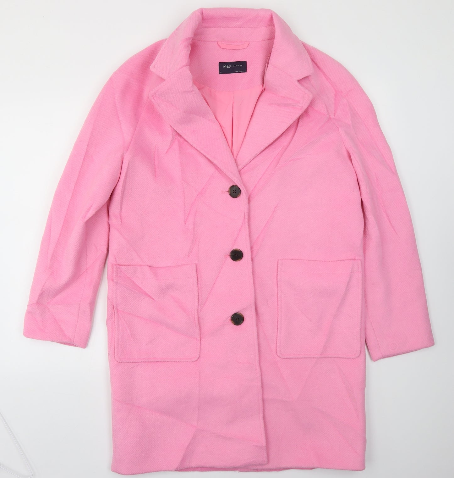 M&S Womens Pink   Jacket Coat Size 12
