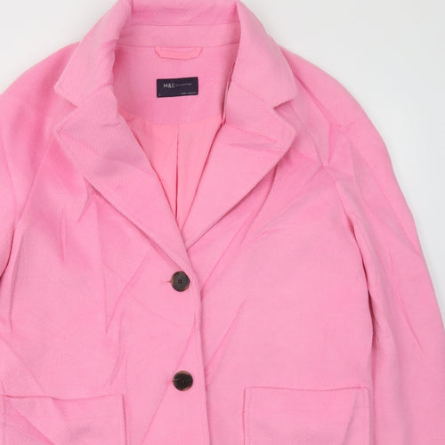 M&S Womens Pink   Jacket Coat Size 12