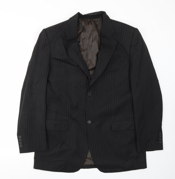 Taylor & Reece Mens Black Striped  Jacket Blazer Size 40