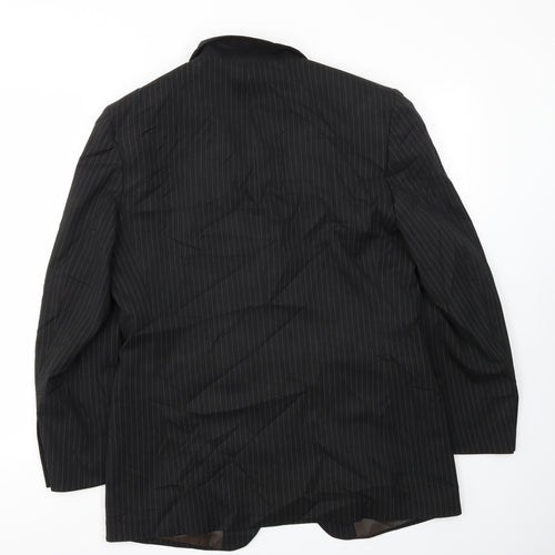 Taylor & Reece Mens Black Striped  Jacket Blazer Size 40