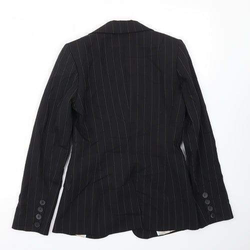 Warehouse Womens Black Striped  Jacket Blazer Size 10